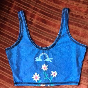 teeki rainbow and flowers lover tank